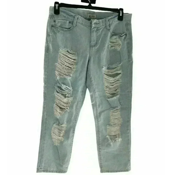 Mudd Junior Girls Blue Cotton Pockets Light Wash Denim Straight Leg Jean Size 11 - Picture 1 of 7
